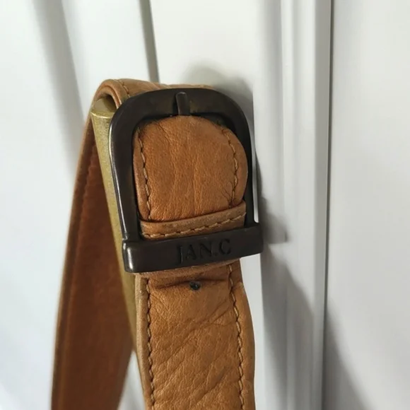 Vintage 90's Y2K JC Brown Tan Leather Bucket Bag Purse - Picture 9 of 14